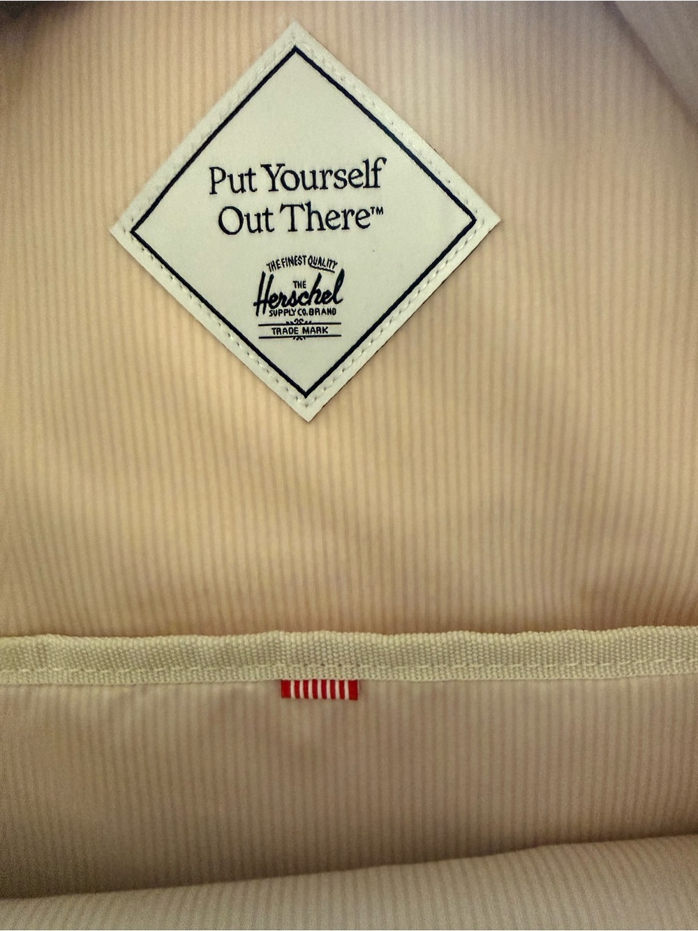 Herschel Supply Company Cream Canvas Backpack with Front Zip Pocket - Picture 2 of 2